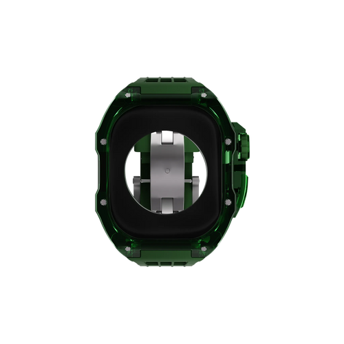 Reqior Apple Watch 45mm Polymer Hülle mit integriertem Gummi-Armband (Grün)