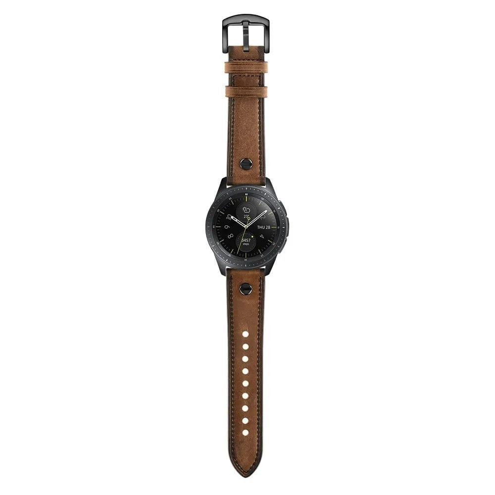 Amazfit Bip 3 (Pro) geschraubtes Lederarmband (Dunkel Braun)