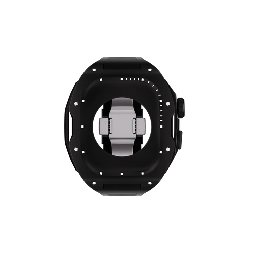 Reqior Apple Watch 45mm Hülle mit integriertem Gummi-Armband (Schwarz)