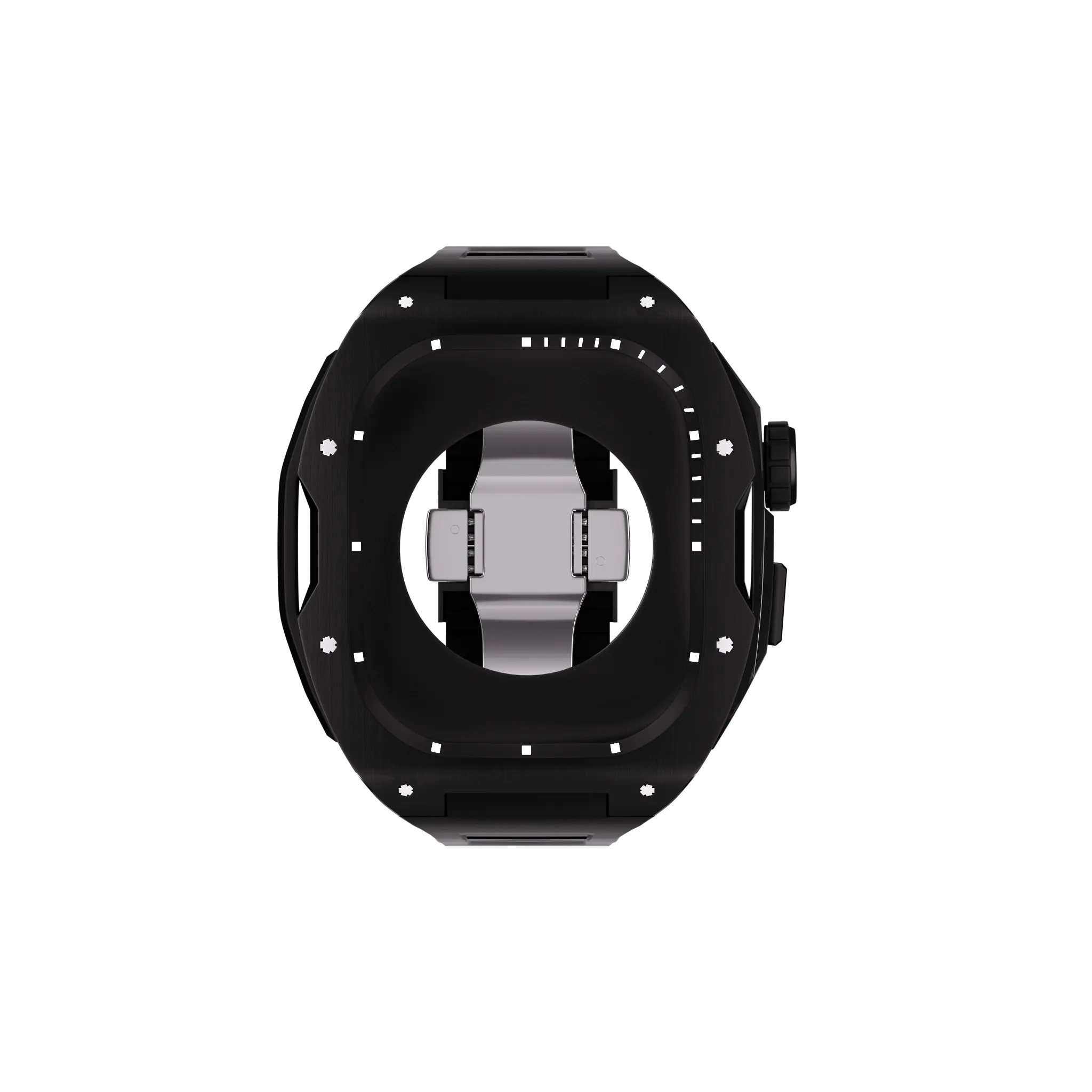 Reqior Apple Watch 45mm Hülle mit integriertem Gummi-Armband (Schwarz)