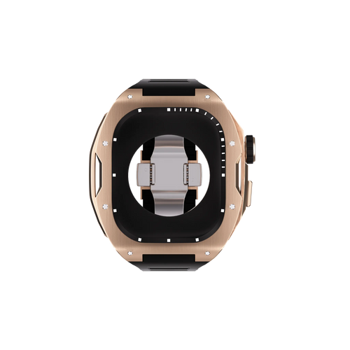 Reqior Apple Watch 45mm Hülle mit integriertem Gummi-Armband (Roségold)