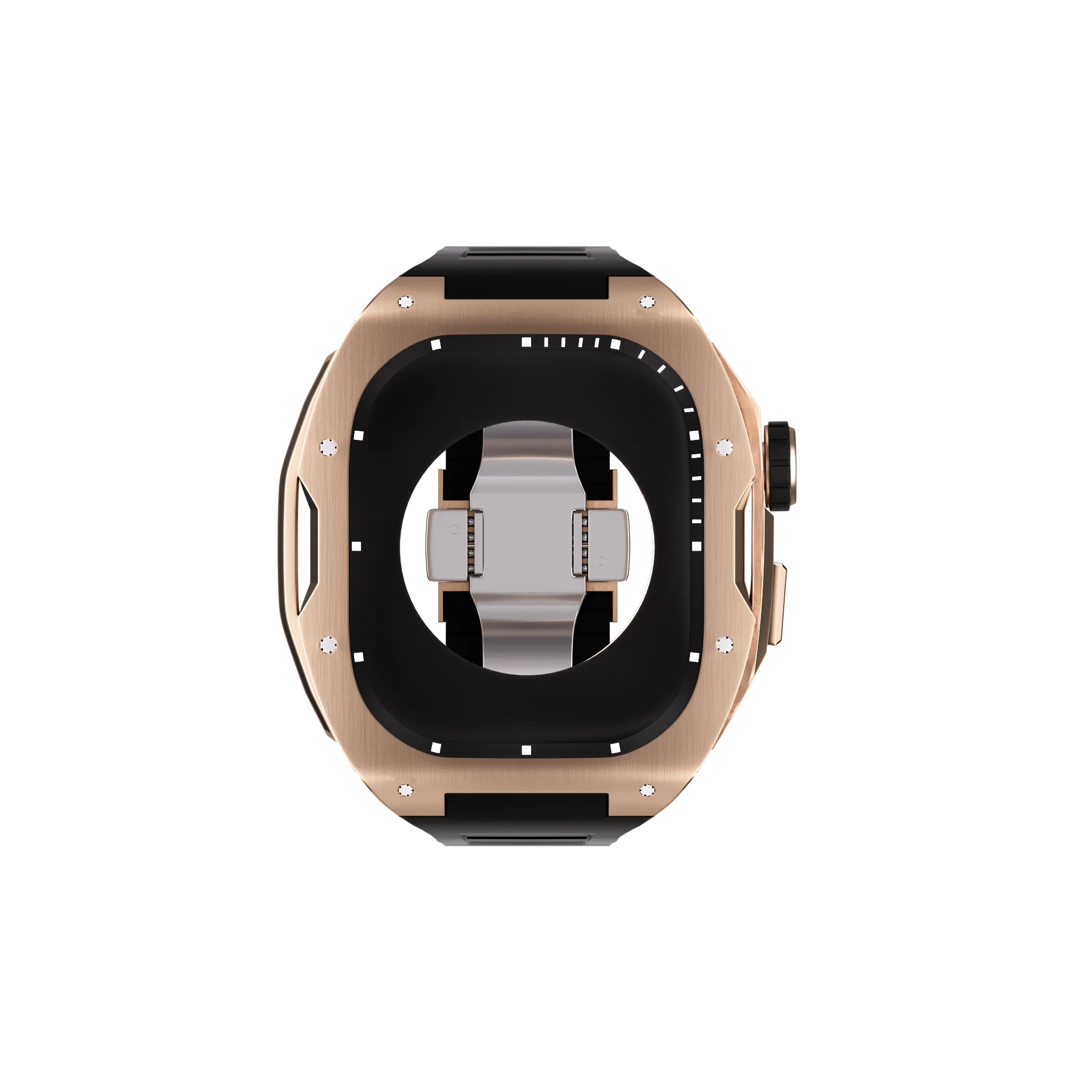Reqior Apple Watch 45mm Hülle mit integriertem Gummi-Armband (Roségold)