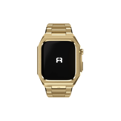 Reqior Apple Watch 45mm Hülle mit integriertem Stahlarmband 'Nautilus' (Gold)