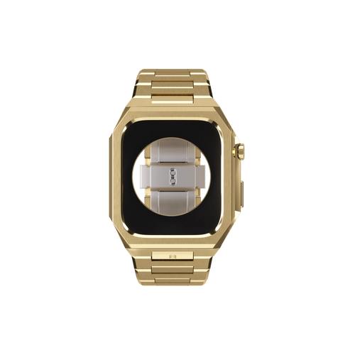 Reqior Apple Watch 45mm Hülle mit integriertem Stahlarmband 'Nautilus' (Gold)