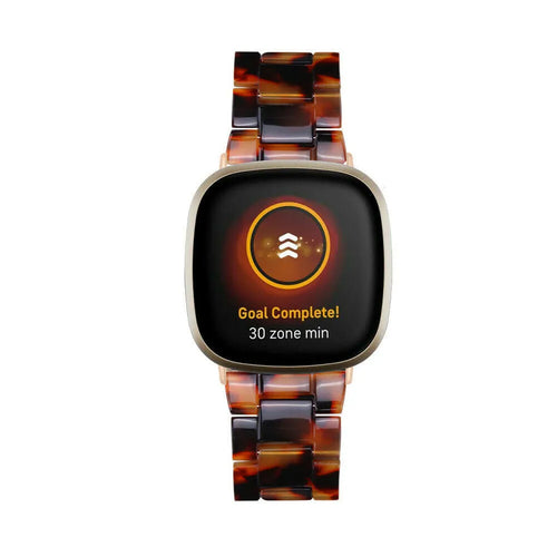 Metal Resin Strap, lava, on a watch, direct front view