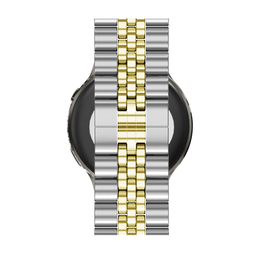 Steel Strap 'Jubilee', silver/gold, on a watch, direct front view