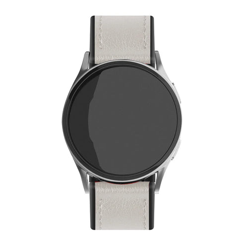 Uhrenarmband hybrid Leder 22mm - Schnellverschluss (Weiß)