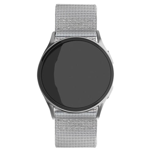 Nylon Buckle Strap, grey, on a watch, direct front view