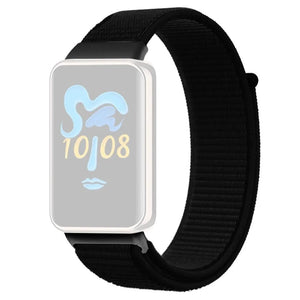 Nylon Strap, black, on a watch, direct front view