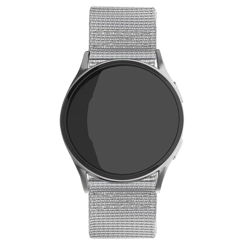 Nylon Buckle Strap, grey, on a watch, direct front view