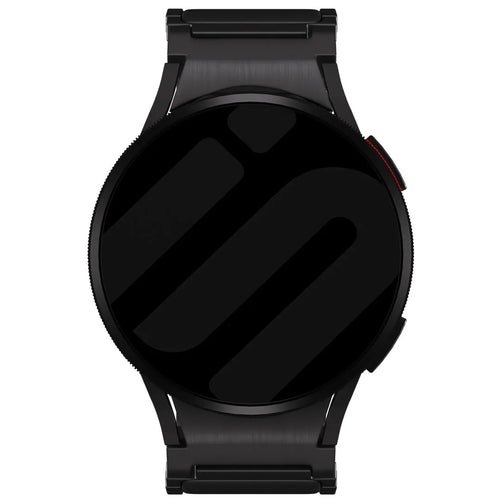 Titanium Strap 'One Push', black, on a watch, direct front view