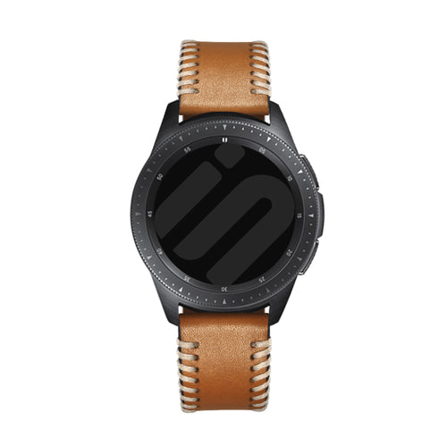 Samsung Galaxy Watch 7 - 40mm Stitched Lederarmband (Braun)