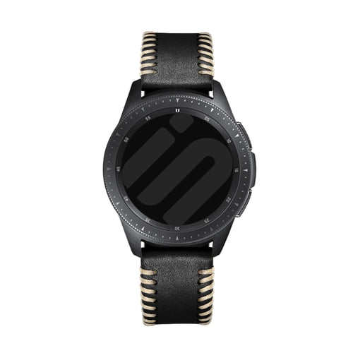Suunto Run Stitched Leder-Armband (schwarz)