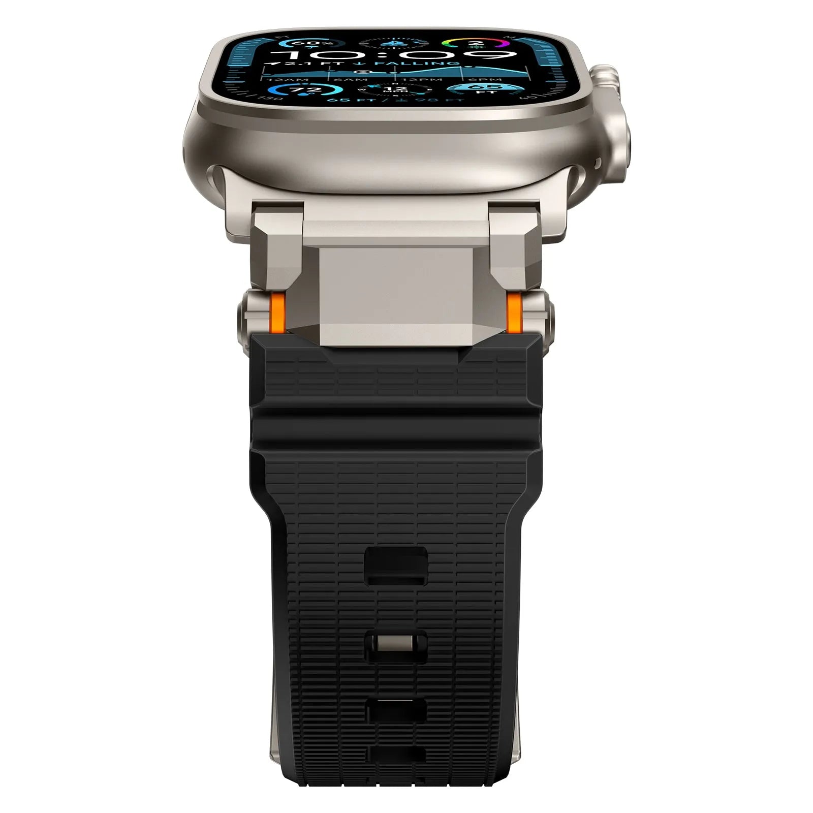 Apple Watch 'Adventurer' Silikonarmband (Schwarz mit Titan)