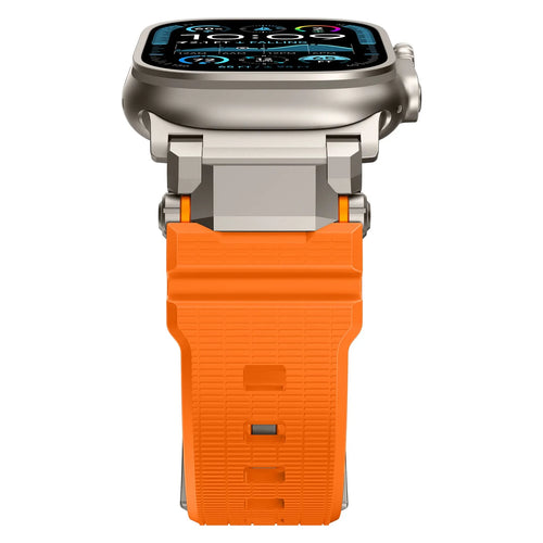 Apple Watch 'Adventurer' Silikonarmband (Orange mit Titan)