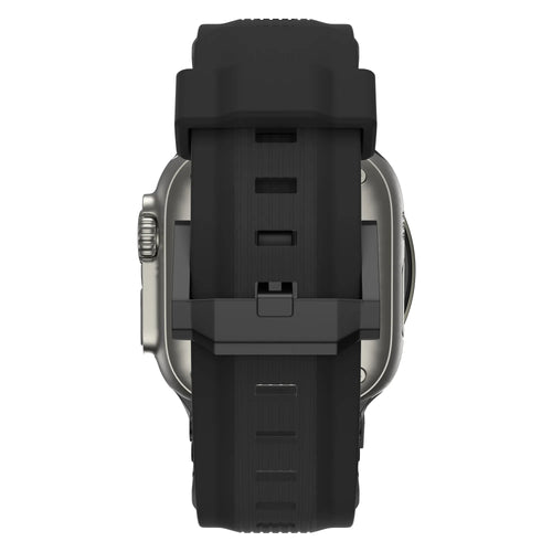 Bandz Apple Watch Liquid Silicone Strap 'Explorer' (Black with Black)