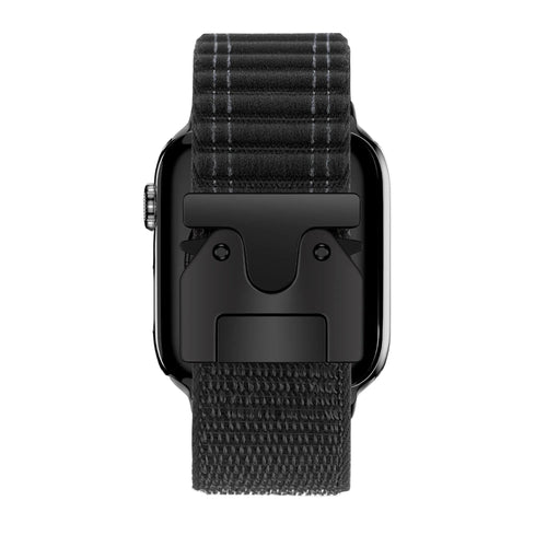 Bandz Apple Watch Nylon Band 'Deluxe' mit P-Schnalle (Schwarz)