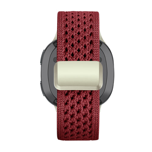Bandz Samsung Galaxy Watch 8 - 40mm Vintage Nylon Strap (Wine Red)