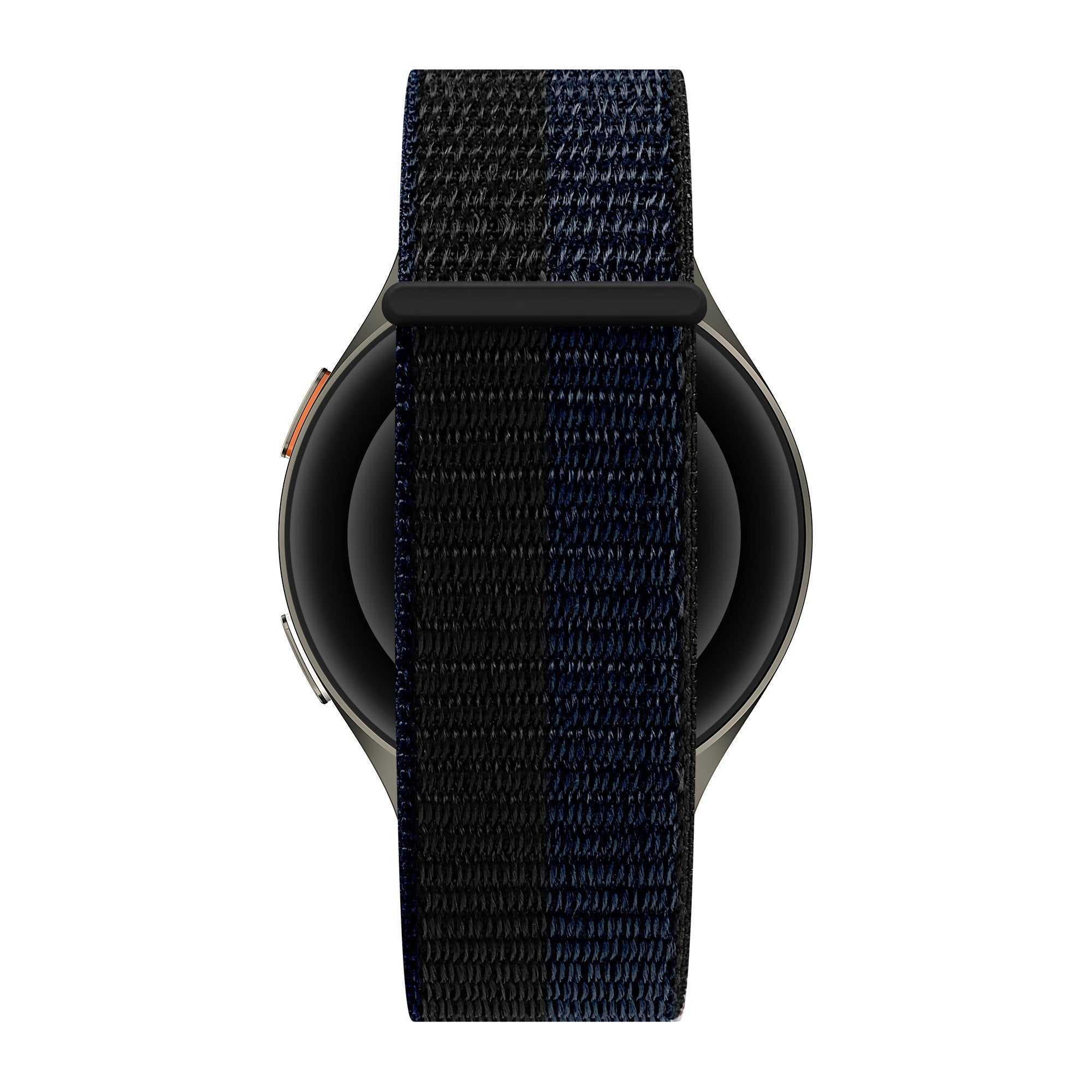 Bandz Samsung Galaxy Watch 7 - 44mm Nylonarmband 'Easy Fit' (Schwarz/Blau)