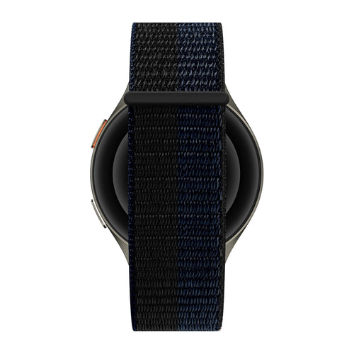 Bandz Samsung Galaxy Watch 4 - 40mm Nylonarmband 'Easy Fit' (Schwarz/Blau)