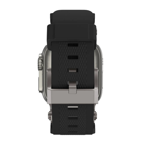 Bandz Apple Watch Silikonarmband 'Explorer' (Schwarz mit Titan)