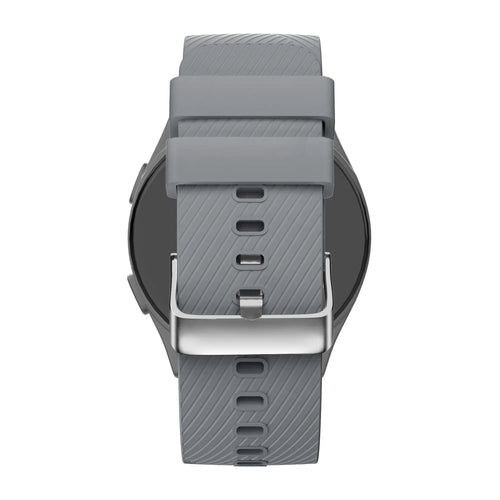 Silicone Strap 'Deluxe', grey, on a watch, direct rear view
