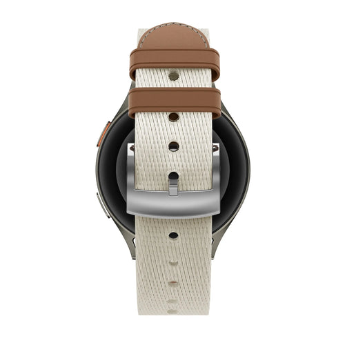 Bandz Oppo Watch X2 Mini Leder Hybrid Armband 'Easy Fit' (Beige/Braun)