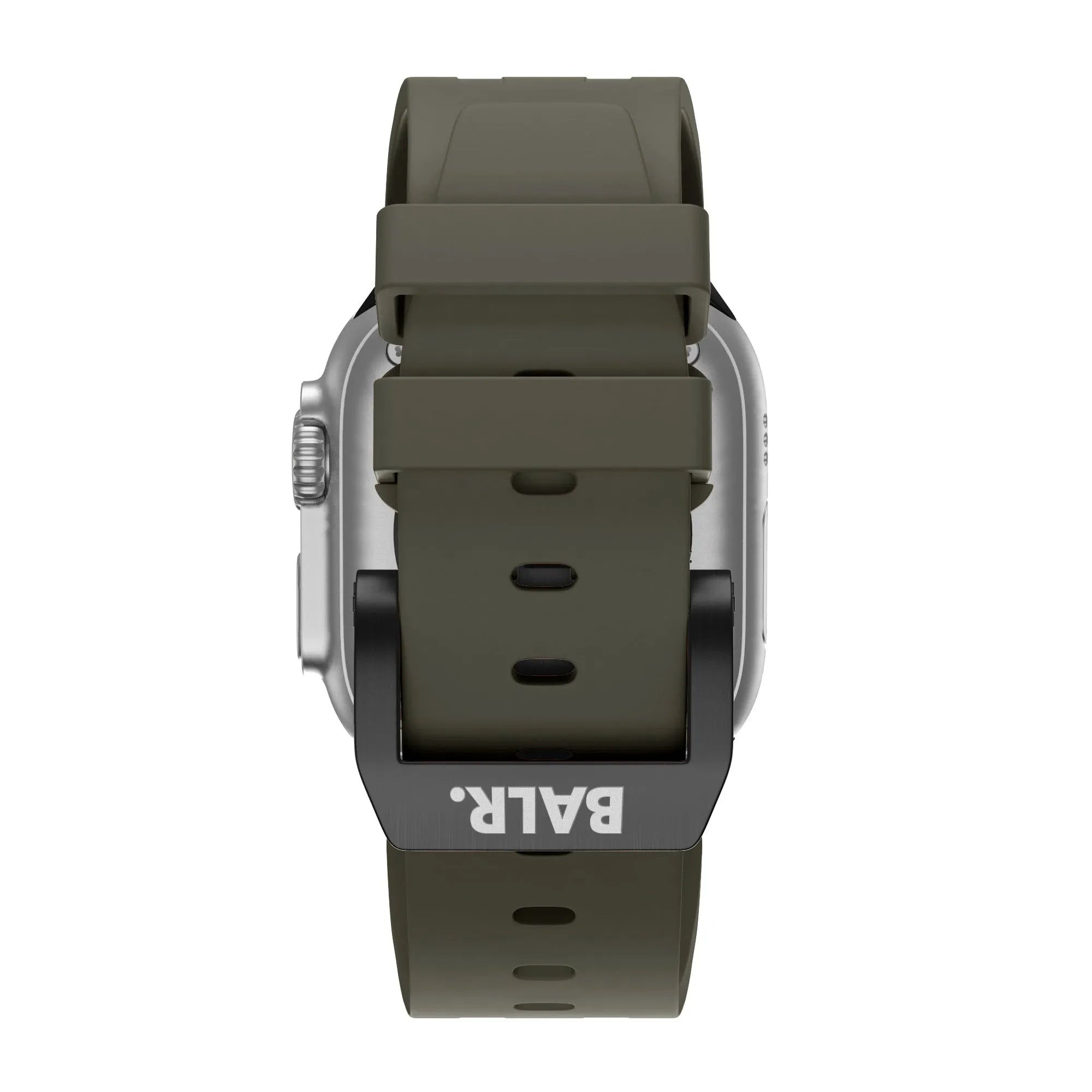Balr. Apple Watch Ultra flüssiges Silikonarmband (Braun/Schwarz)