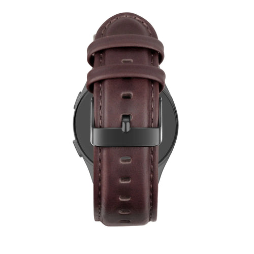 Bandz Oozoo Smartwatch 20mm Leather Strap 'Classic' (Dark Brown)