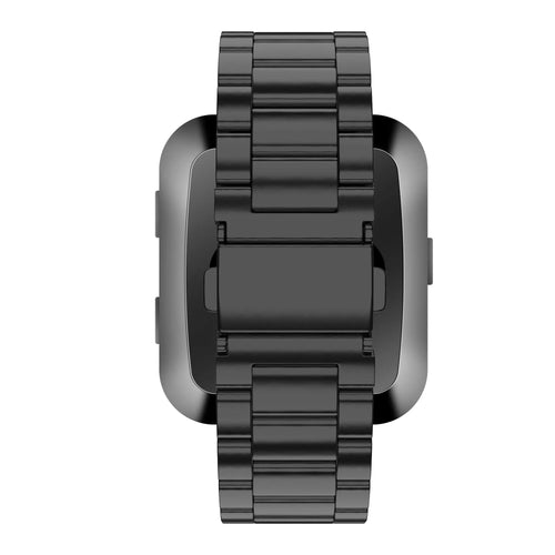 Steel Strap 'Classic', black, on a watch, direct rear view