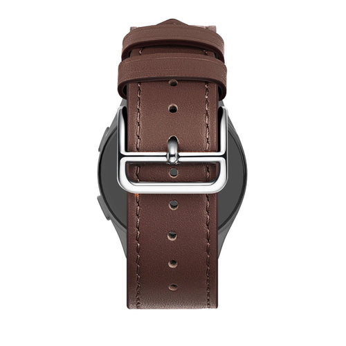 Bandz Amazfit Bip 6 Lederarmband 'Deluxe' (Braun)