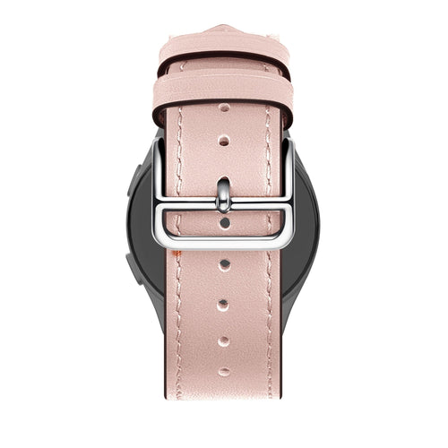 Bandz Amazfit Active 3 Premium Leather Strap 'Deluxe' (Pink)