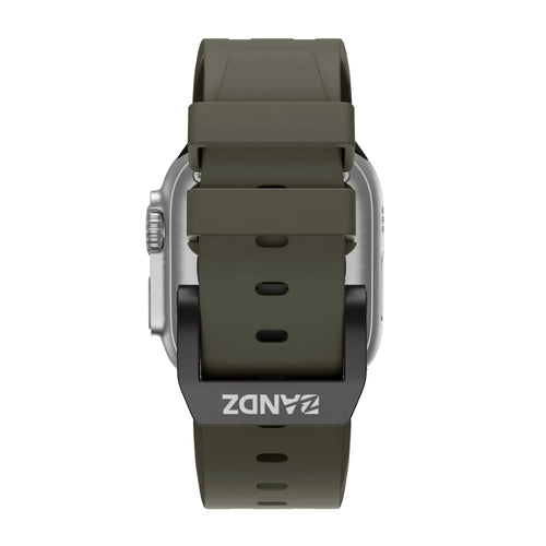 Bandz Apple Watch Silikonarmband 'Luxe Liquid' (Braun mit Schwarz)