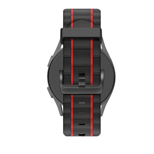 Bandz Amazfit Bip 6 Sport Strap Striped (Black/Red)