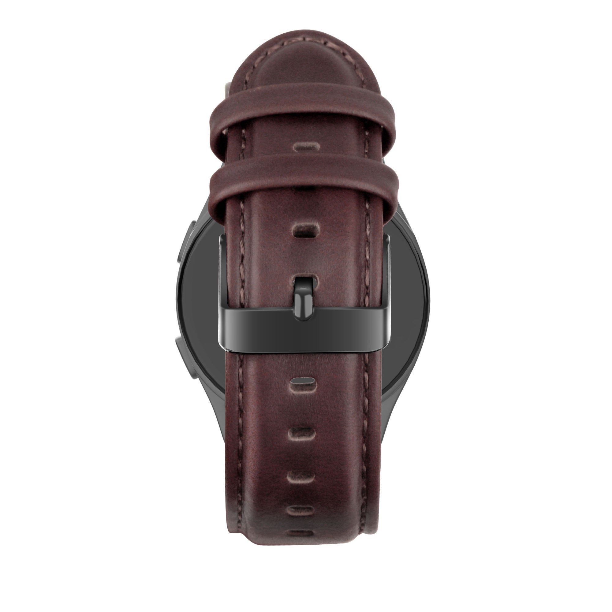 Bandz Huawei Watch 5 - 46mm Leather Strap 'Classic' (Dark Brown)