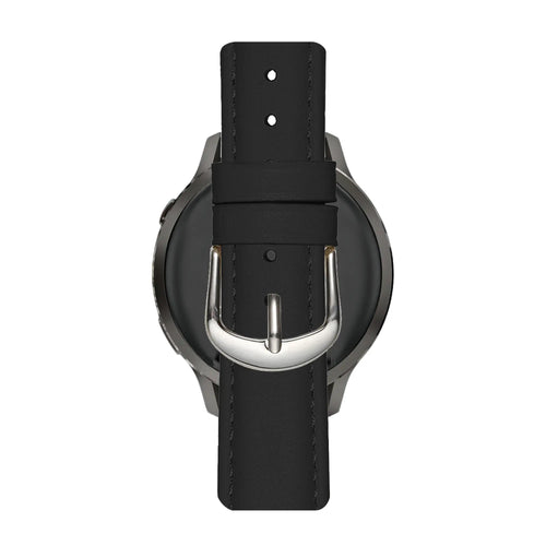 Bandz Amazfit Active 3 Premium Lederarmband 'Bullet' (Schwarz)