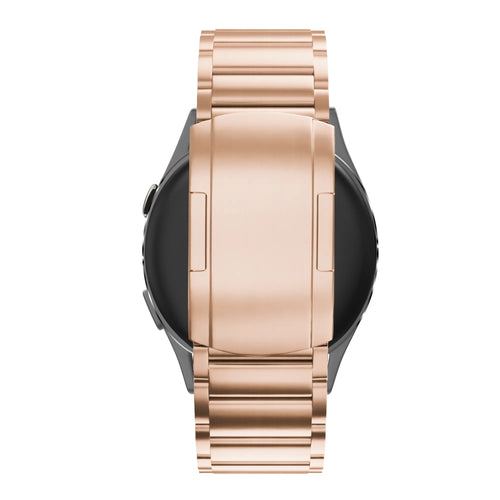Titanium Link Strap, rose gold, on a watch, direct rear view