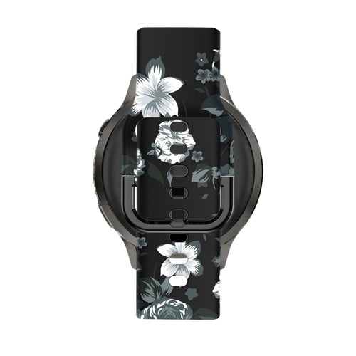 Bandz Garmin Vivoactive 5 Silicone Strap 'Grey Flower'