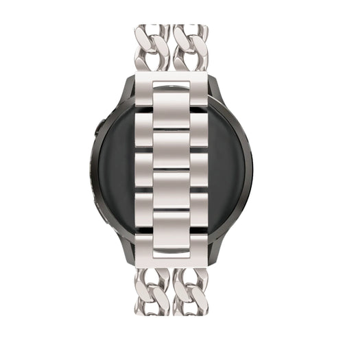 Metal Strap 'Double Chains', starlight, on a watch, direct rear view