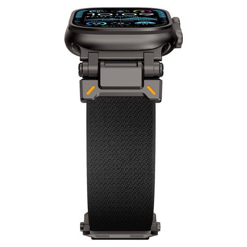 Apple Watch Ultra Polyester Explorer Armband (Schwarz mit Schwarz)