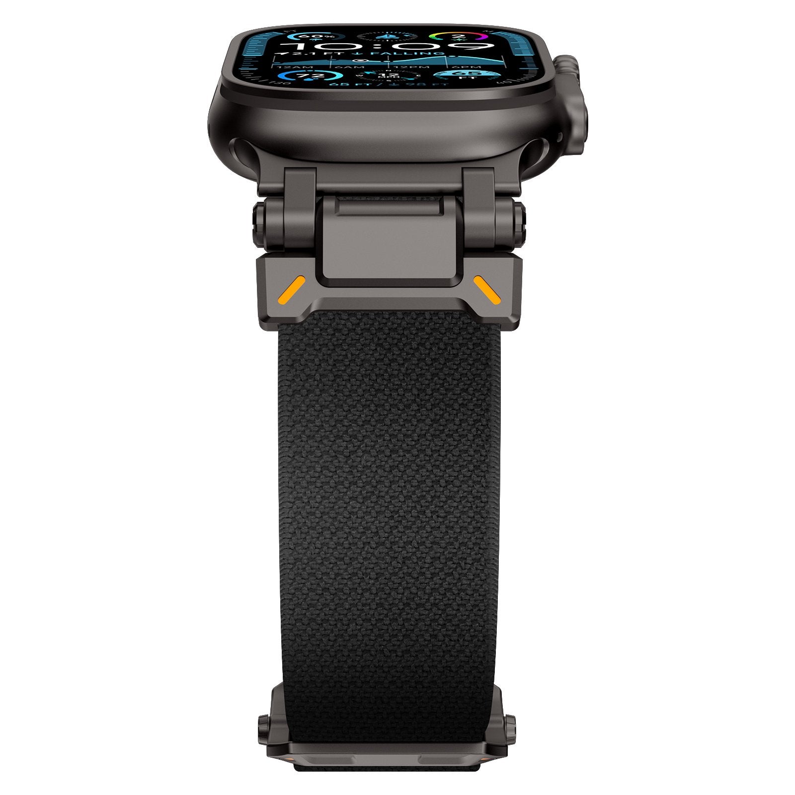 Apple Watch Ultra Polyester Explorer Armband (Schwarz mit Schwarz)