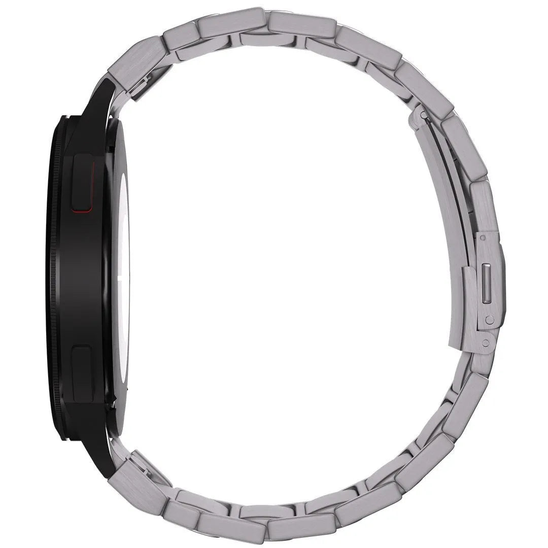 Titanium Strap 'One Push', silver, on a watch, direct rear view