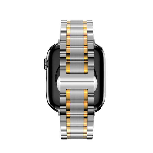Bandz Apple Watch Ultra Stahl Gliederarmband 'Deluxe' (Silber/Gold)