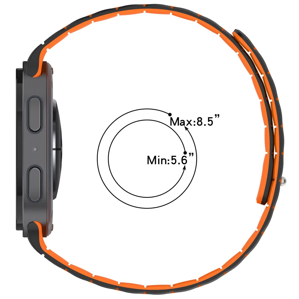 Samsung Galaxy Watch 8 - 40mm Magnetisches Silikonband (Schwarz/Grau)