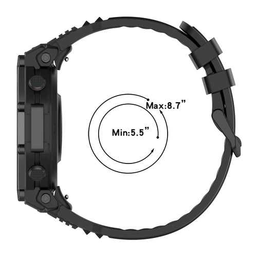 Amazfit T-Rex 3 Pro - 48mm Silikonarmband (Schwarz)