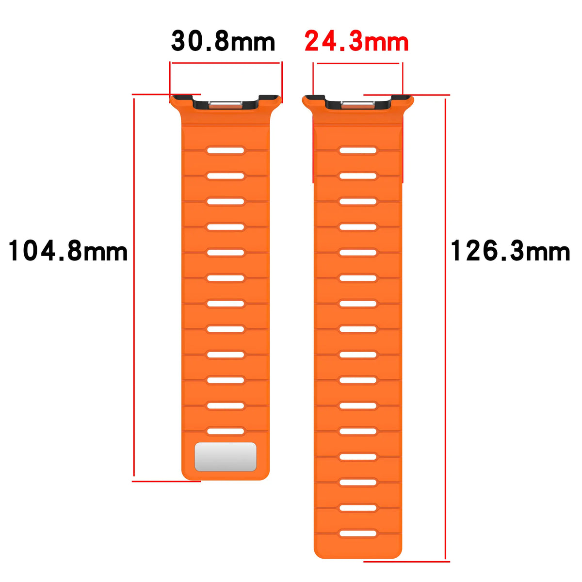 Samsung Galaxy Watch 9 - 44mm Magnetisches Silikonband (Schwarz/Orange)