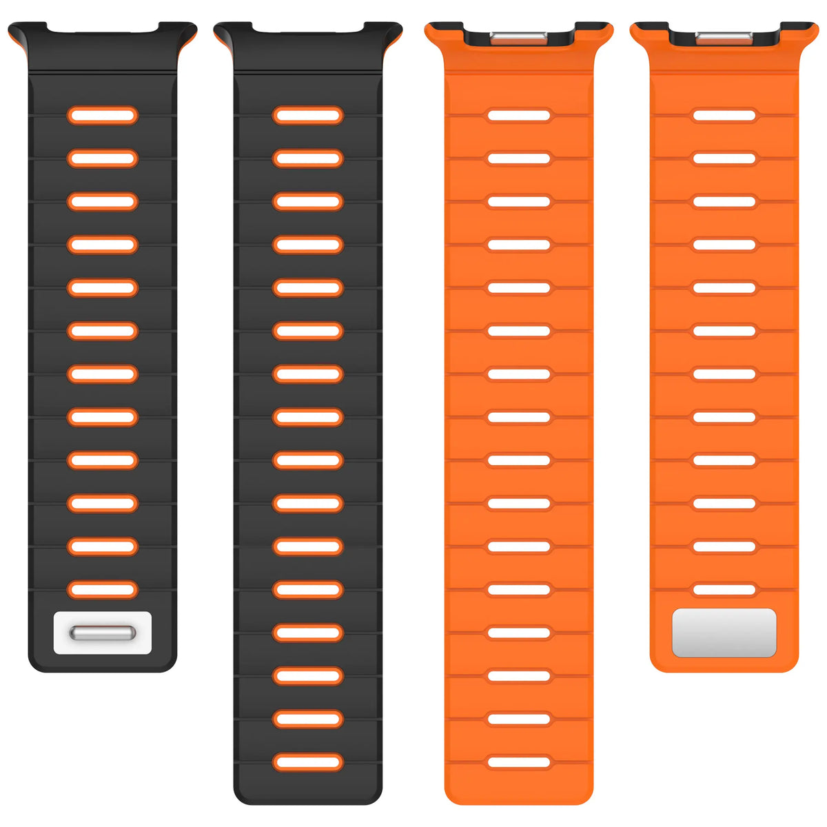 Samsung Galaxy Watch 8 Classic Magnetisches Silikonband (Schwarz/Orange)