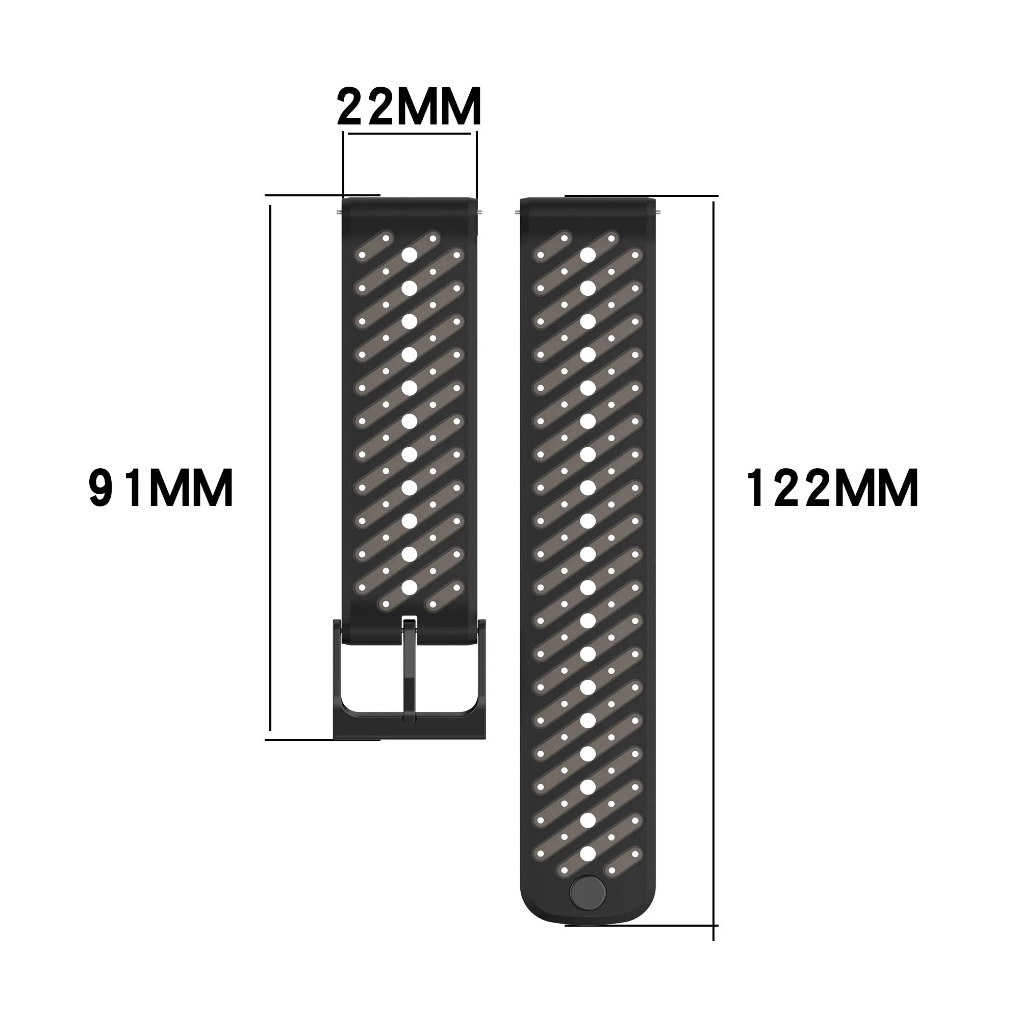 Coros Pace 3 Gestreiftes Silikonarmband (Schwarz)