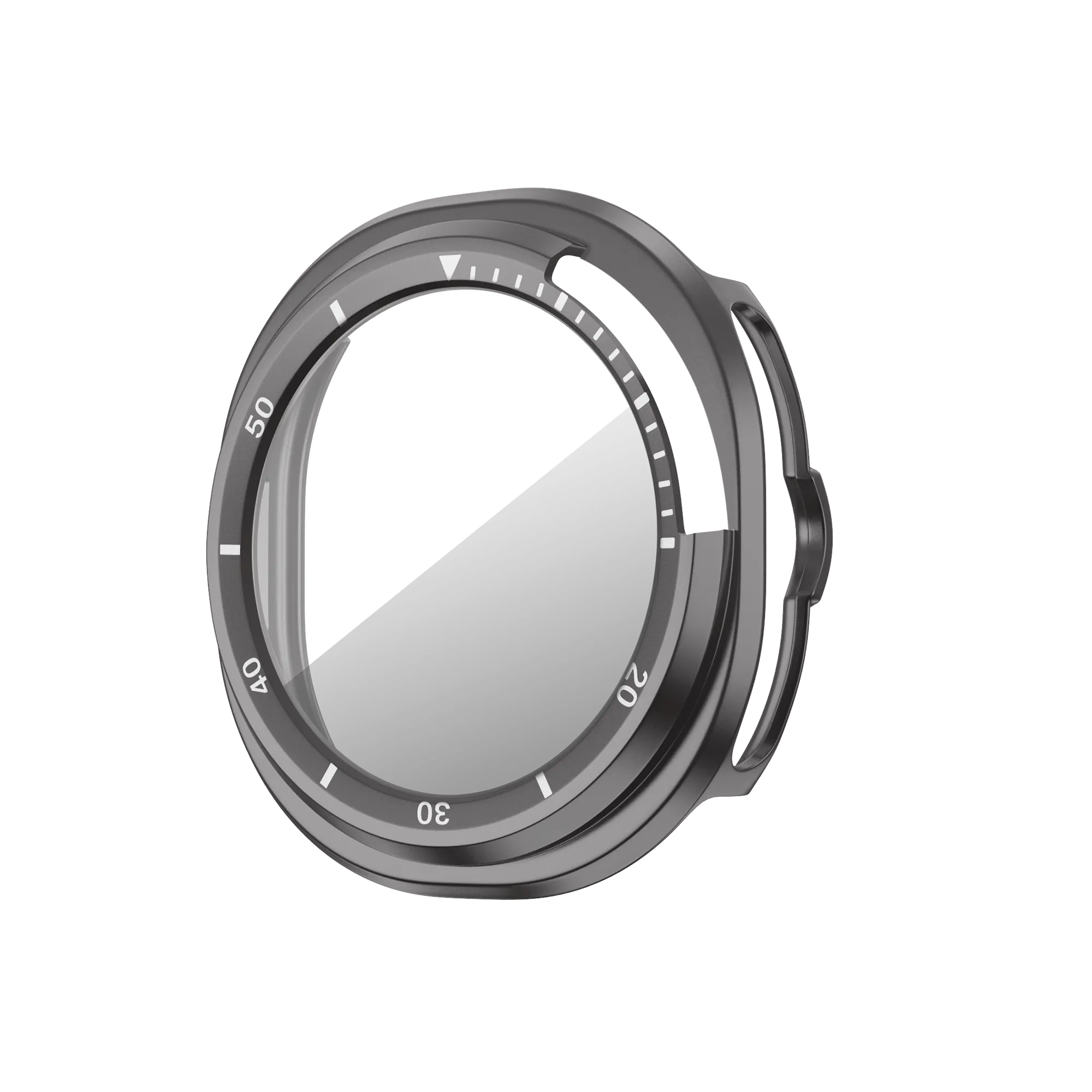Bandz Samsung Galaxy Watch 8 Classic Bezel Cover mit Glas (Titan Grau/Weiß)