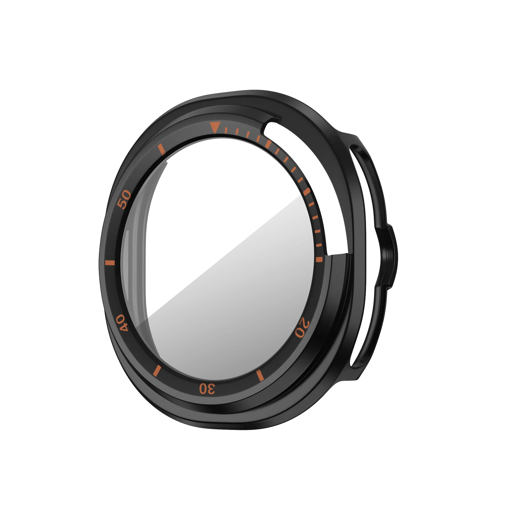 Bandz Samsung Galaxy Watch 8 Classic Bezel Cover mit Glas (Schwarz/Orange)